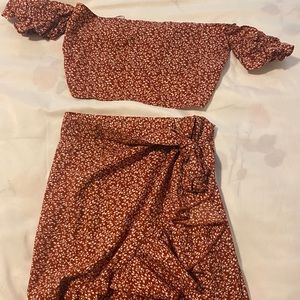 Red skirt and top set